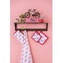 Clayre & Eef Tea Towel  50x70 cm Red White Cotton Bicycle