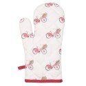 Clayre & Eef Presina da forno 18x30 cm Rosso Bianco  Cotone Bicicletta