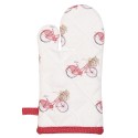 Clayre & Eef Kind Ovenwant  12x21 cm Rood Wit Katoen Fiets