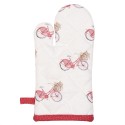 Clayre & Eef Kids' Oven Mitt 12x21 cm Red White Cotton Bicycle