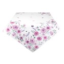Clayre & Eef Tablecloth 100x100 cm White Purple Cotton Square Roses