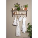 Clayre & Eef Asciugamani da cucina 50x70 cm Bianco Marrone  Cotone Rettangolo Coniglio