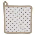 Clayre & Eef Pannenlap 20x20 cm Wit Bruin Katoen Konijn