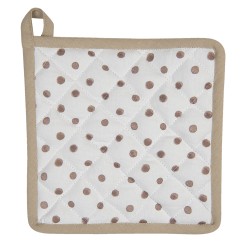 Clayre & Eef Pot Holder 20x20 cm White Brown Cotton Rabbit