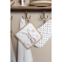Clayre & Eef Pot Holder 20x20 cm White Brown Cotton Rabbit