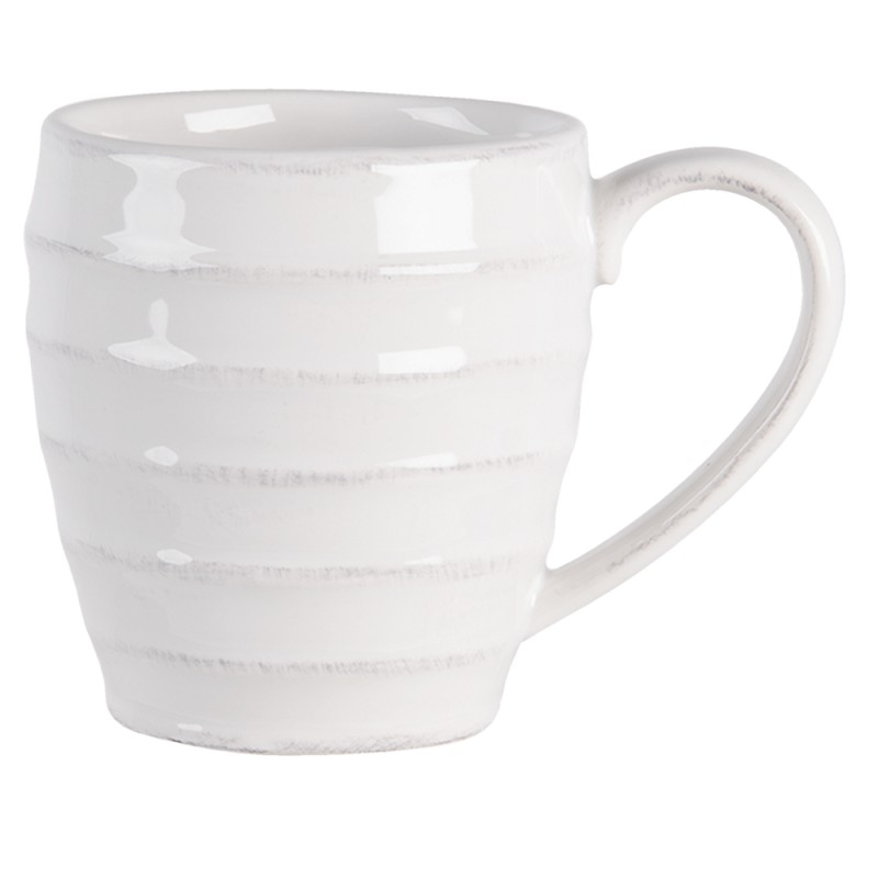 Clayre & Eef Mug 300 ml White Ceramic Round