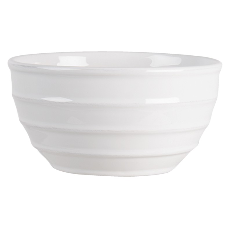 Clayre & Eef Soup Bowl 1000 ml White Ceramic Round Stripes
