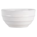 Clayre & Eef Scodella per zuppa 500 ml Bianco Ceramica Rotondo Strisce