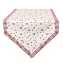 Clayre & Eef Table Runner 50x160 cm Red White Cotton Roses