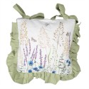 Clayre & Eef Kissenbezug für Stuhlkissen 40x40 cm Weiß Grün Baumwolle Quadrat Blumen