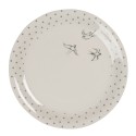 Clayre & Eef Assiette de petit déjeuner Ø 20 cm Beige Gris Céramique Rond Oiseaux