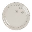 Clayre & Eef Breakfast Plate Ø 20 cm Beige Grey Ceramic Round Birds