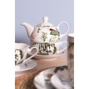 Clayre & Eef Tea for One 460 ml Blanc Vert Porcelaine Oiseaux