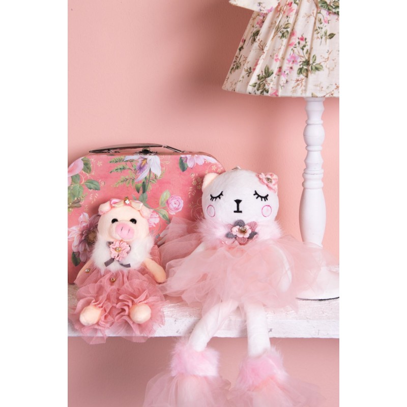 Clayre & Eef Decorative Plush Toy 30 cm Pink Polyester Flowers