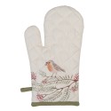 Clayre & Eef Ovenwant  18x30 cm Beige Groen Katoen Vogel