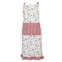 Clayre & Eef Kitchen Apron 70x85 cm White Red Cotton Strawberries