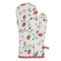 Clayre & Eef Manique de four 18x30 cm Blanc Rouge Coton Fraises