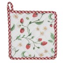 Clayre & Eef Manique 20x20 cm Blanc Rouge Coton Carré Fraises