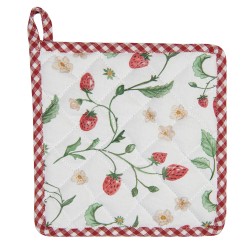 Clayre & Eef Presina 20x20 cm Bianco Rosso  Cotone Quadrato Fragole
