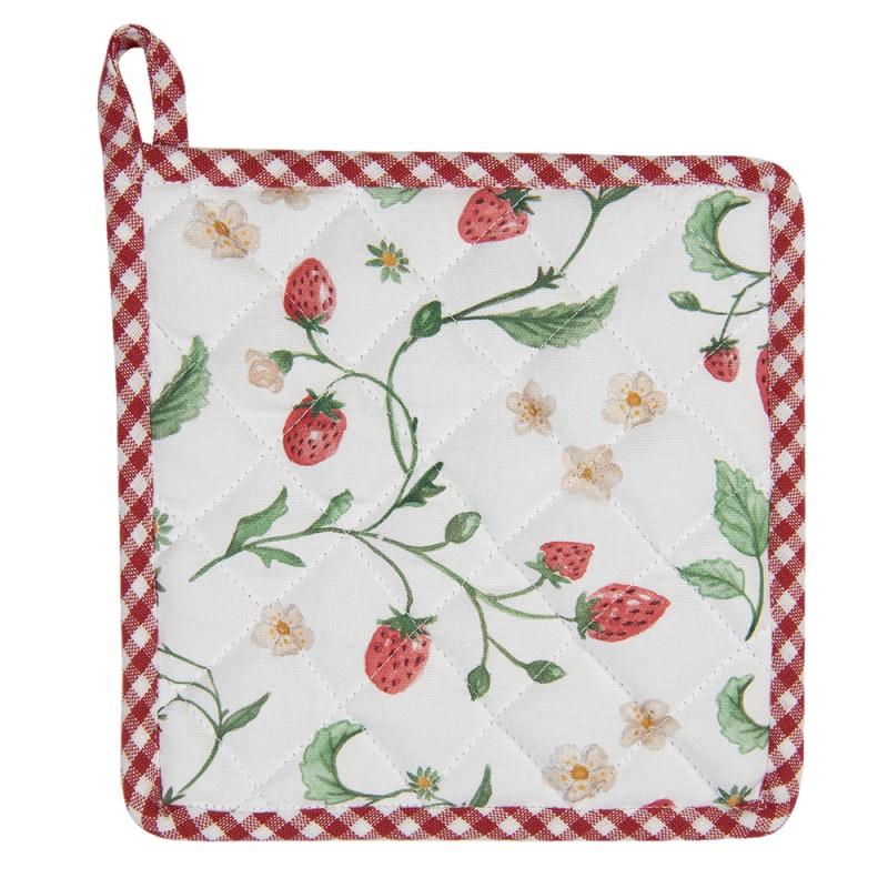Clayre & Eef Presina 20x20 cm Bianco Rosso Cotone Fragole