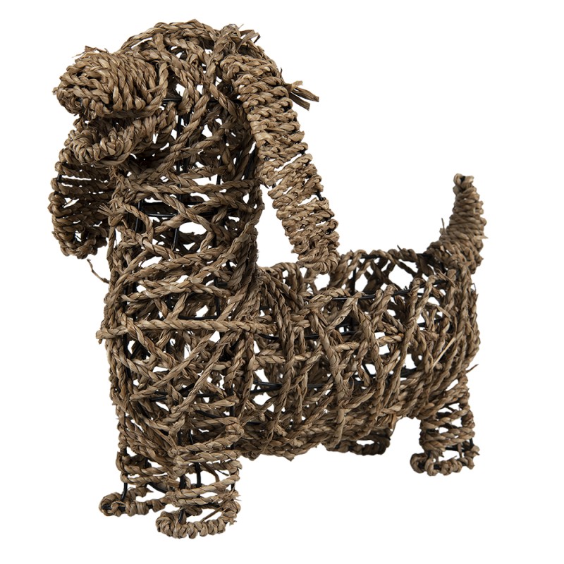 Clayre & Eef Figurine Dog 32x17x30 cm Brown Rattan