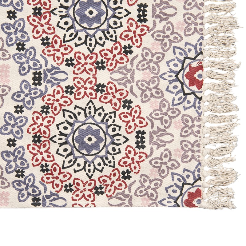 Clayre & Eef Rug 140x200 cm Blue Red Cotton Rectangle