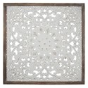 Clayre & Eef Wanddekoration 95x4x95 cm Weiß Holz Quadrat Blumen