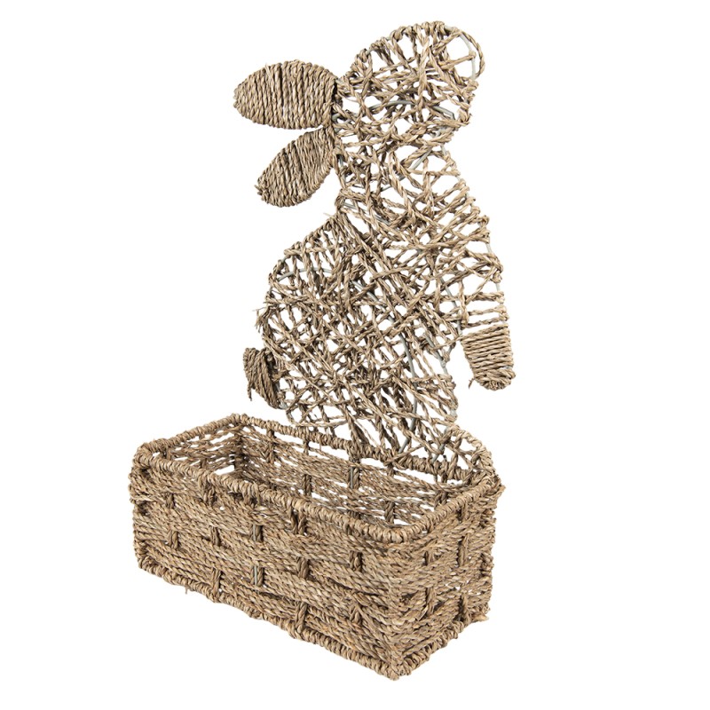 Clayre & Eef Storage Basket Rabbit 30x14x49 cm Brown Rattan