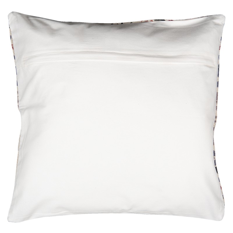 Clayre & Eef Cushion Cover 50x50 cm Red Beige Cotton Square