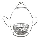 Clayre & Eef Decorative Bowl Teapot 49x22x44 cm Grey Iron Bird