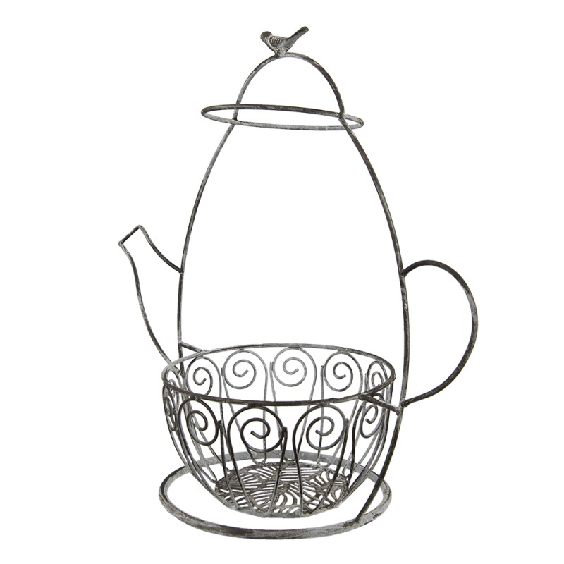 Clayre & Eef Decorative Bowl Teapot 49x22x44 cm Grey Iron Bird