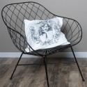 Clayre & Eef Cushion Cover 45x45 cm White Grey Polyester Square Angel