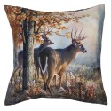 Clayre & Eef Cushion Cover 45x45 cm Brown Polyester Square Reindeers