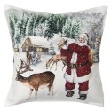 Clayre & Eef Kissenbezug 45x45 cm Weiß Polyester Quadrat Weihnachtsmann