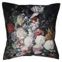 Clayre & Eef Federa per cuscino 45x45 cm Nero Poliestere Quadrato Fiori