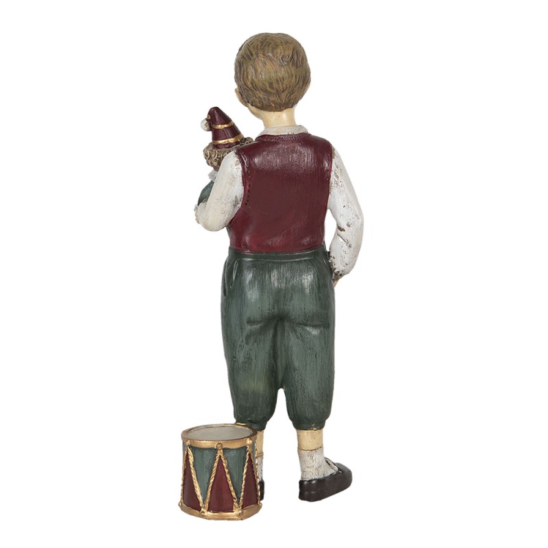 Clayre & Eef Figurine Enfant 9x7x21 cm Vert Rouge Polyrésine
