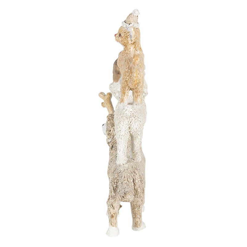 Clayre & Eef Figurine Animaux 12x4x17 cm Gris Beige Polyrésine Animaux