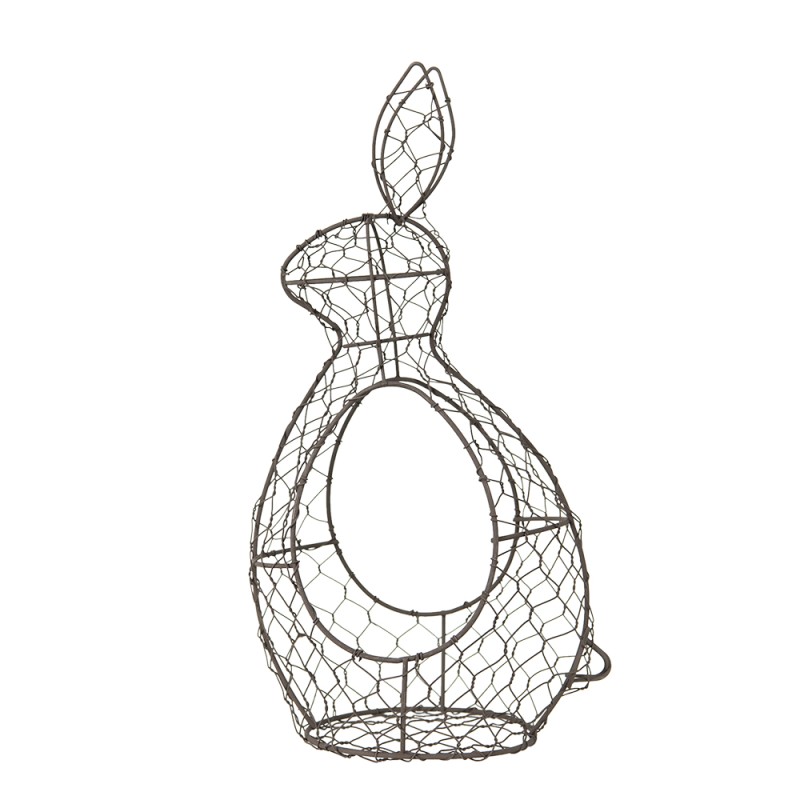 Clayre & Eef Easter Basket Rabbit 18x15x38 cm Brown Iron