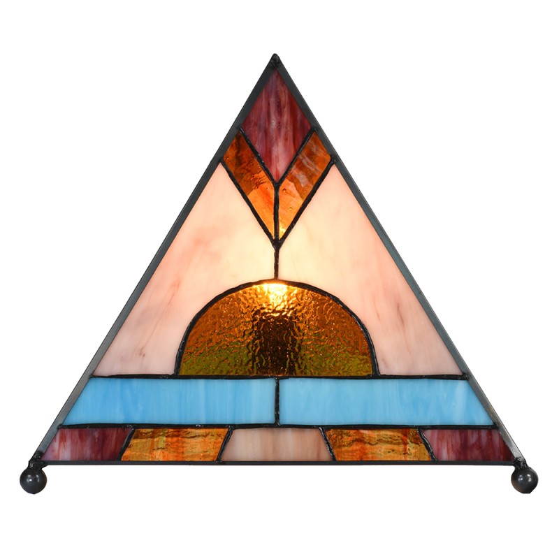 LumiLamp Lampada da tavolo Tiffany 26x26x30 cm  Marrone Vetro
