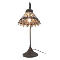 LumiLamp Table Lamp Tiffany Ø 20x51 cm  Brown Beige Metal Glass