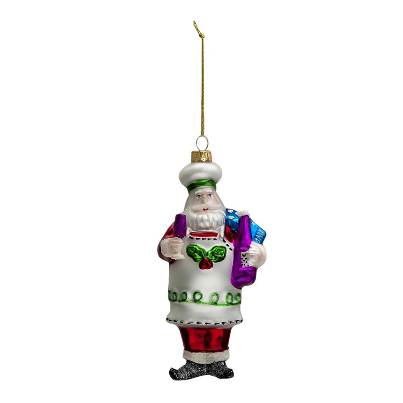Clayre & Eef Christmas Ornament Santa Claus 17 cm Red White Glass