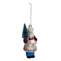Clayre & Eef Christmas Ornament Santa Claus 16 cm Red Blue Glass
