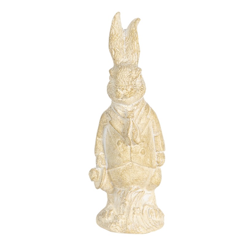 Clayre & Eef Figur Kaninchen 11 cm Weiß Polyresin