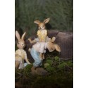 Clayre & Eef Figurine Rabbit 15 cm Brown Blue Polyresin