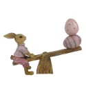 Clayre & Eef Figur Kaninchen 12 cm Braun Rosa Polyresin