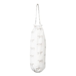 Clayre & Eef Rangement de sacs 23x48 cm Beige Blanc Coton Vaches
