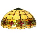 LumiLamp Lampshade Tiffany Ø 50 cm Beige Red Glass Semicircle Flowers