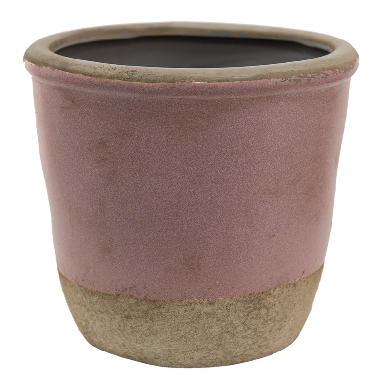 Clayre & Eef Planter Ø 19x19 cm Pink Beige Ceramic Round