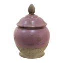 Clayre & Eef Pot de stockage Ø 19x26 cm Rose Beige Céramique