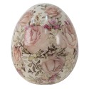 Clayre & Eef Figurine Egg Ø 14x16 cm Pink Ceramic Round Flowers